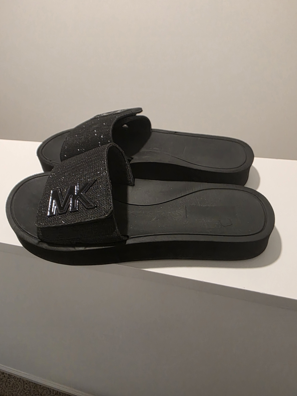 Michael Kors Black Logo Slide Sandals - Picture 4 of 6